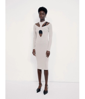 CAES Layered Knit Cut-Out Dress
