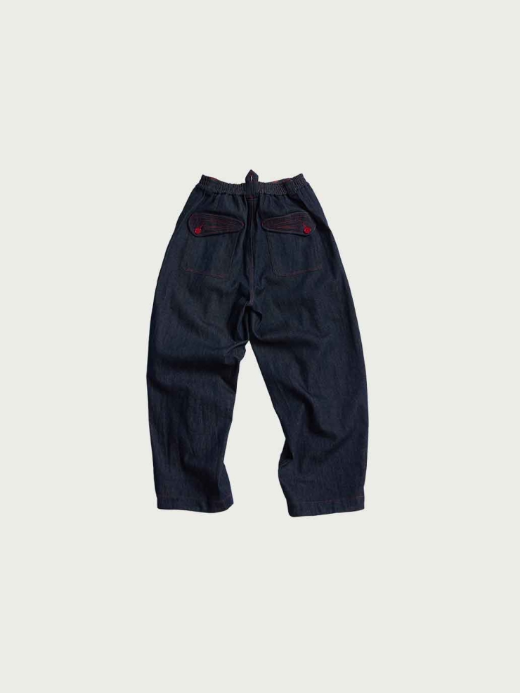 Navy Relaxed Denim Trousers