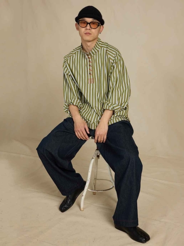 Navy Relaxed Denim Trousers