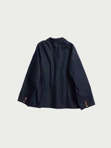 Navy Relaxed-fit Denim Suit Jacket