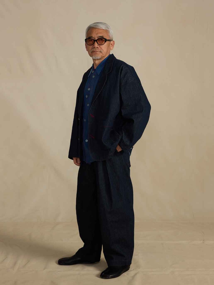 Navy Relaxed-fit Denim Suit Jacket