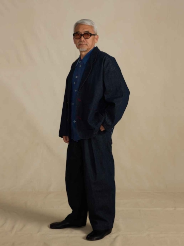 Navy Relaxed-fit Denim Suit Jacket