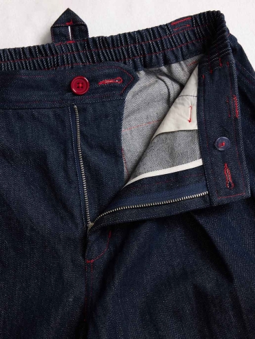 Navy Relaxed Denim Trousers