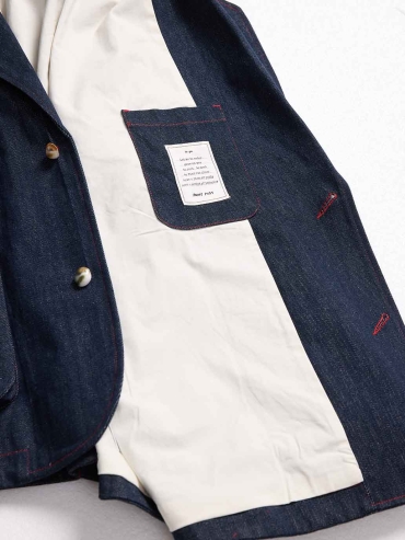 Navy Relaxed-fit Denim Suit Jacket