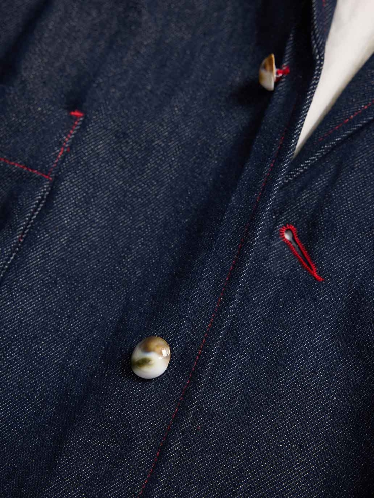 Navy Relaxed-fit Denim Suit Jacket