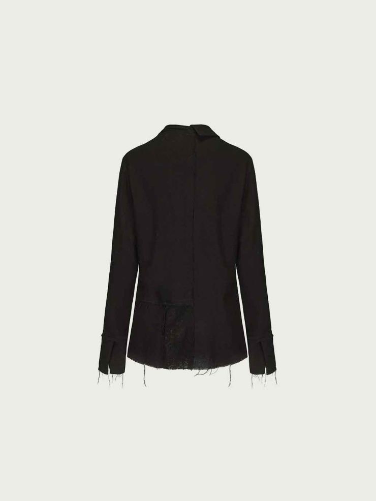 Black Wool-Lace Shirt