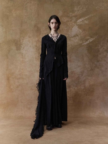 Black Layered-Effect Top