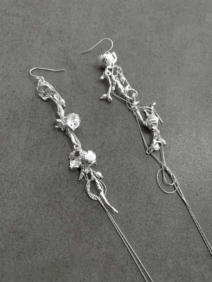 Silver Wild Berry Hook Earring-Single
