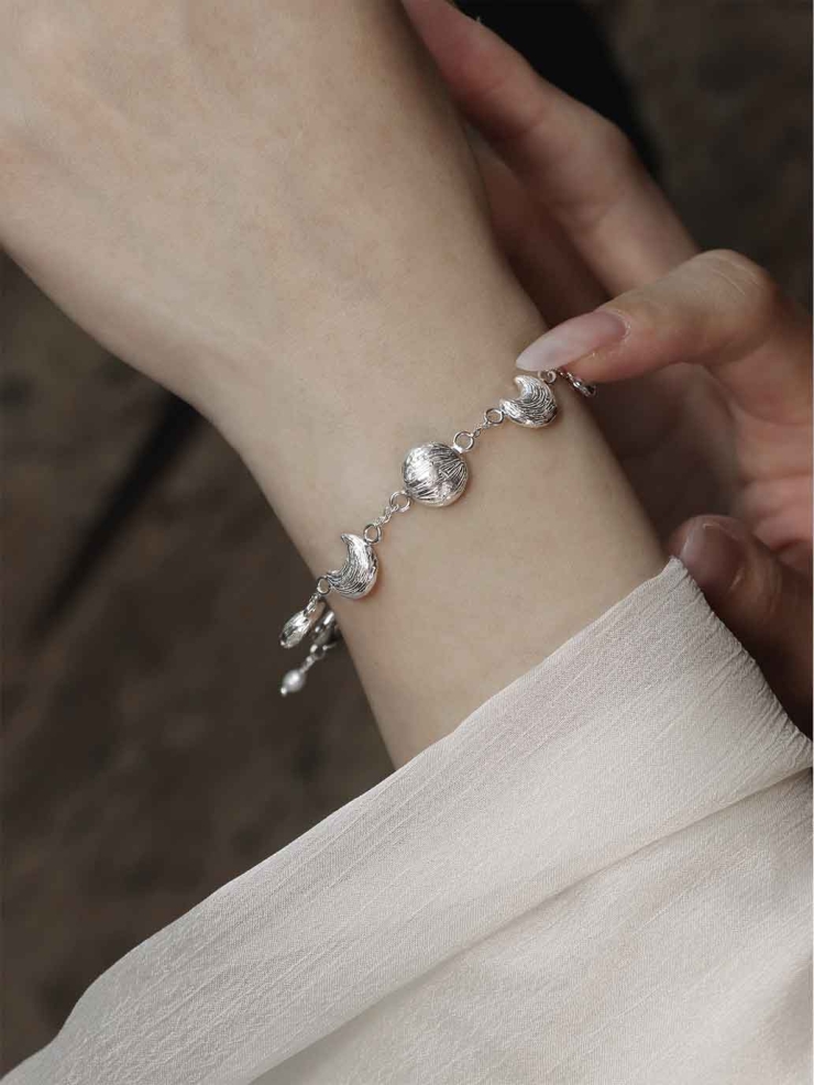 Silver Rising Moon Bracelet