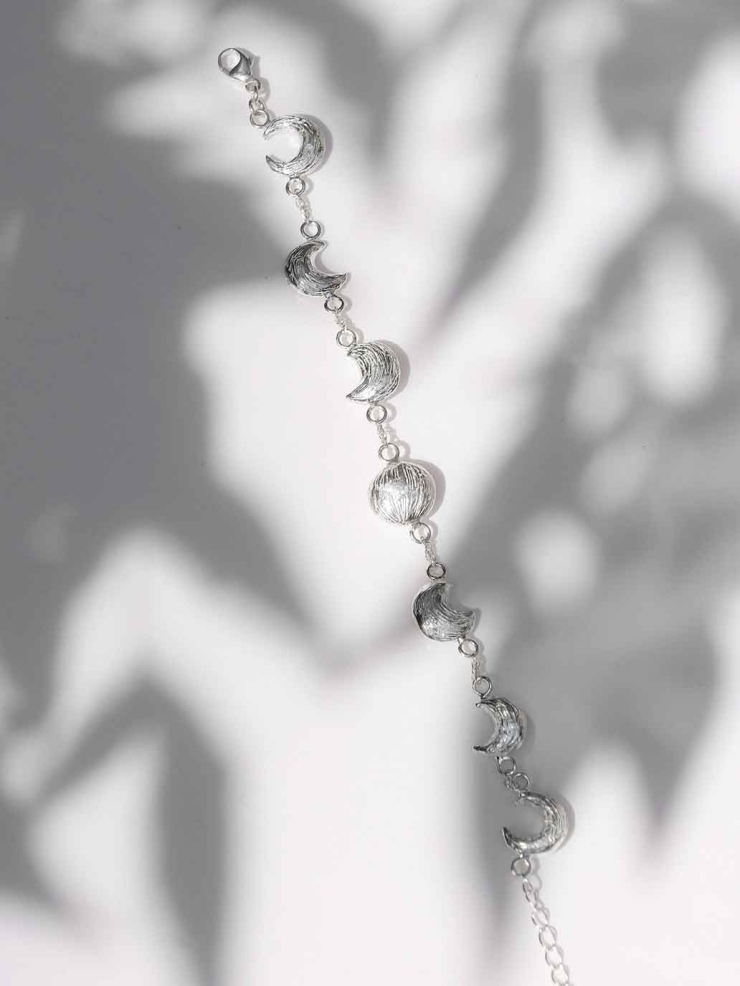 Silver Rising Moon Bracelet