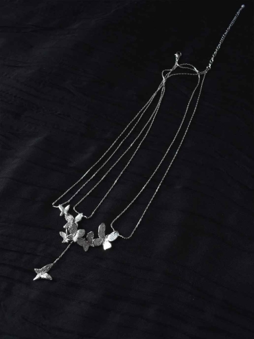 Silver Butterfly Garden Necklace