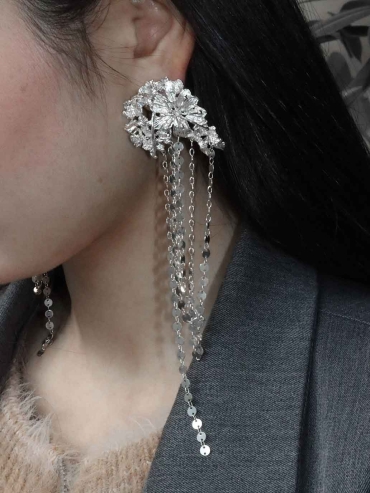 Silver Spring Blossom Stud Earring-Single