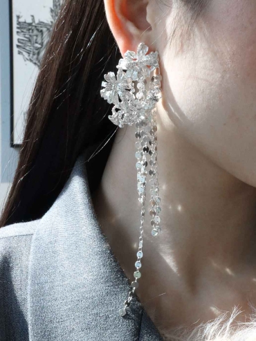 Silver Spring Blossom Stud Earring-Single