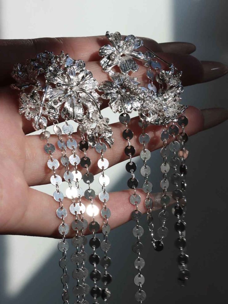 Silver Spring Blossom Stud Earring-Single