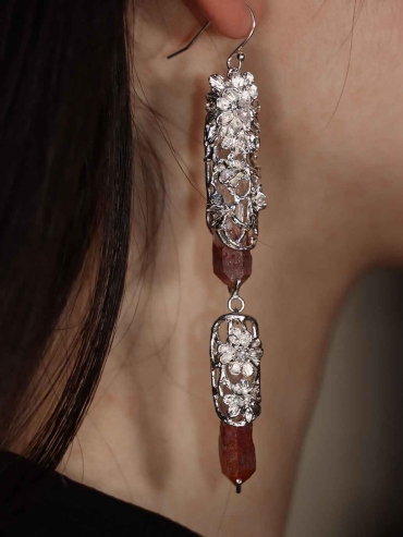 Red Shadow Mountain Hook Earring- Single