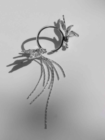 Silver Dragonfly Ear Cuff-Single