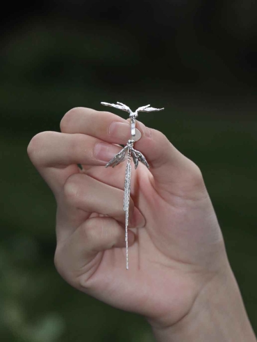Silver Dragonfly Ear Cuff-Single