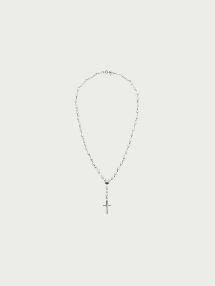 Pearl Link Cross Necklace