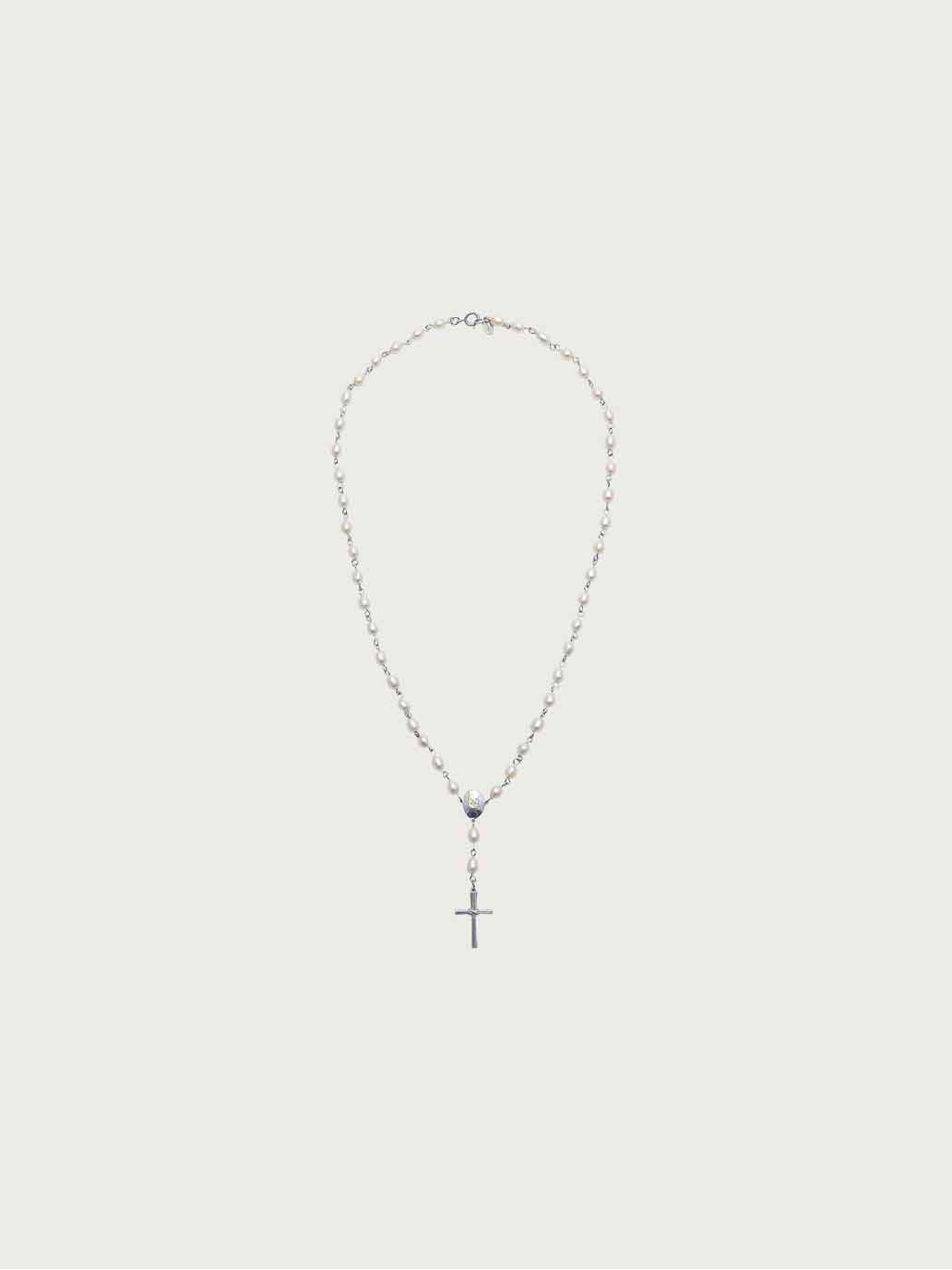 Pearl Link Cross Necklace