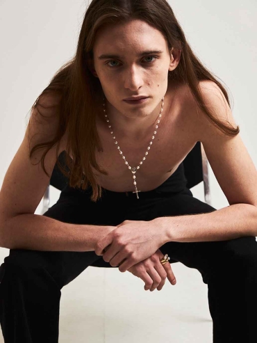 Pearl Link Cross Necklace