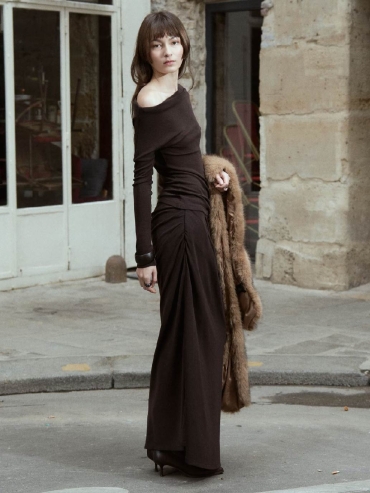 Brown One Shoulder Off Top