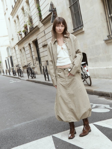 Light Khaki Green Ballon Skirt