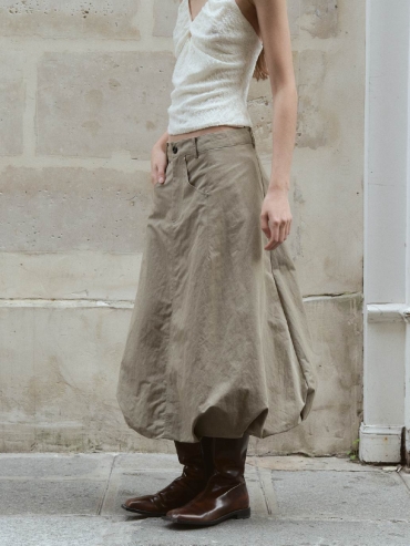 Light Khaki Green Ballon Skirt