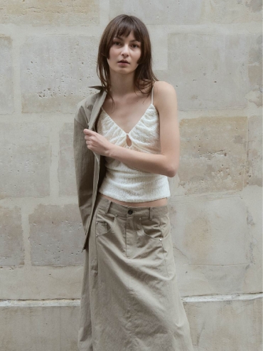 Light Khaki Green Ballon Skirt