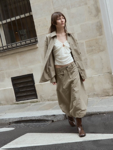 Light Khaki Green Ballon Skirt