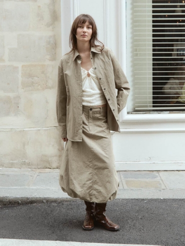 Light Khaki Green Oversize Shirt