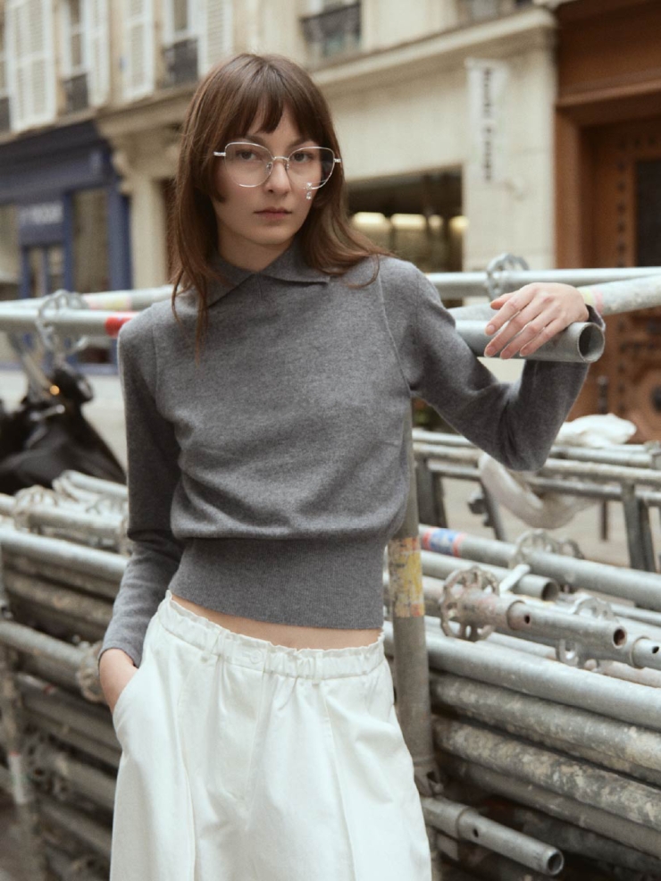 Grey Two-piece Layered Sweater