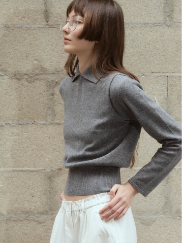 Grey Two-piece Layered Sweater