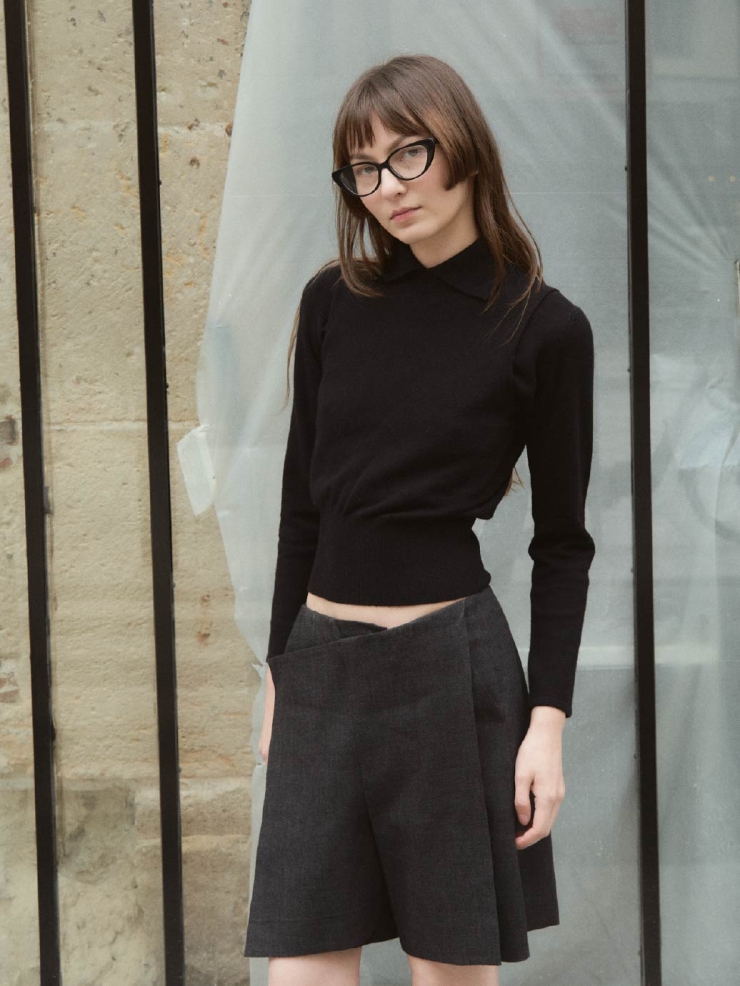 Black Two-piece Layered Sweater