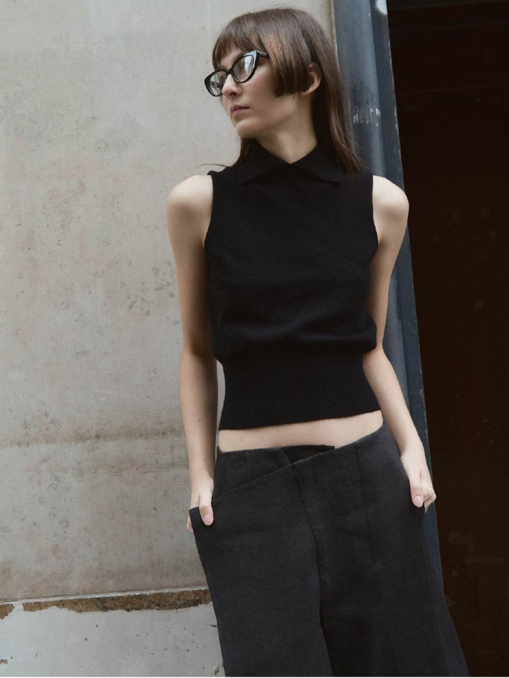 Black Two-piece Layered Sweater
