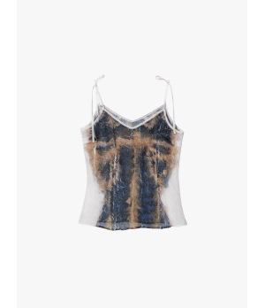 YUEQIQI Pirated Feather Print Sling Top