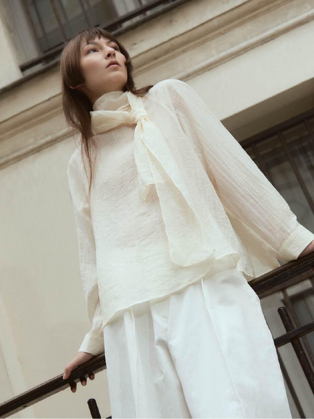 White Shirt with Long Tie