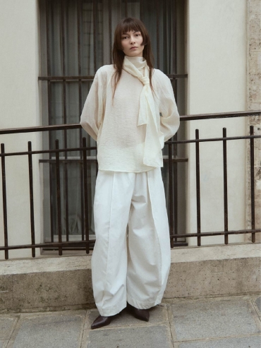 White Shirt with Long Tie