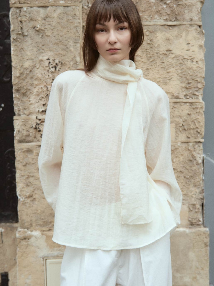 White Shirt with Long Tie