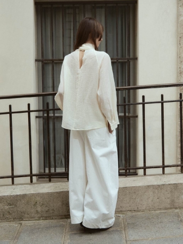 White Shirt with Long Tie