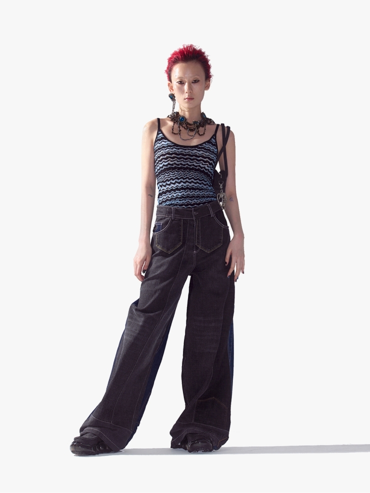 YUEQIQI Upcycled Wide Jean