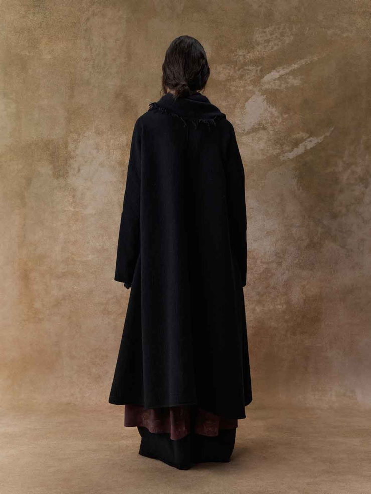 Black Yak Wool Shawl Scarf