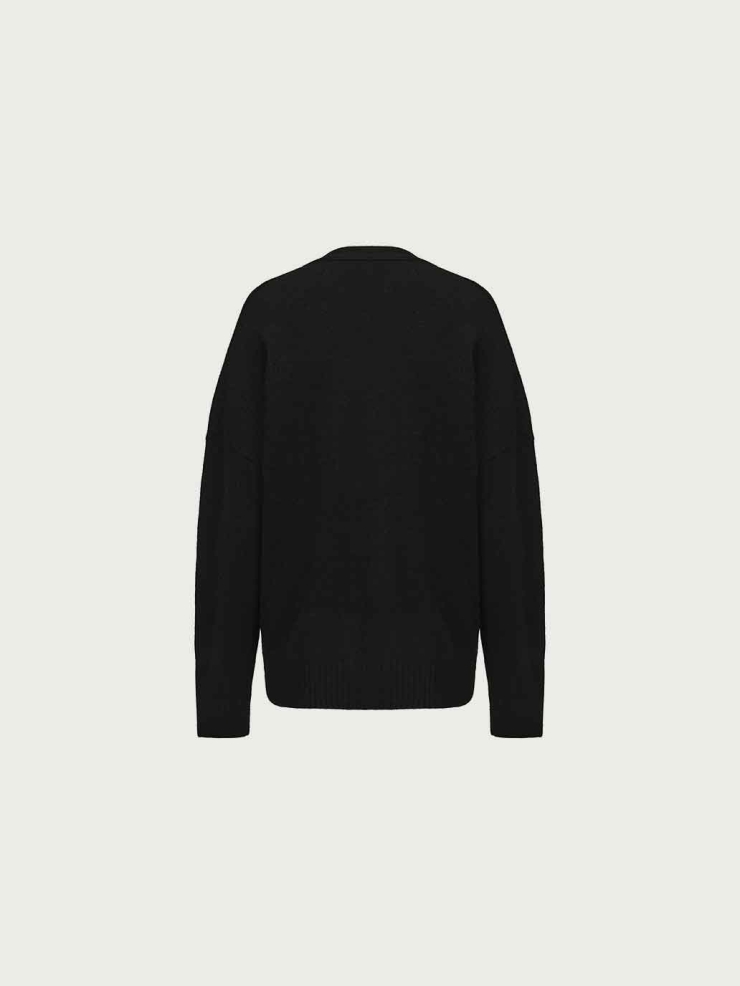 Black Beaded Knit Cardigan