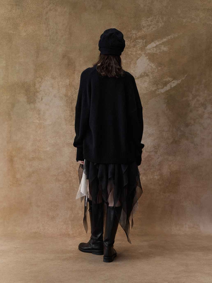 Black Beaded Knit Cardigan