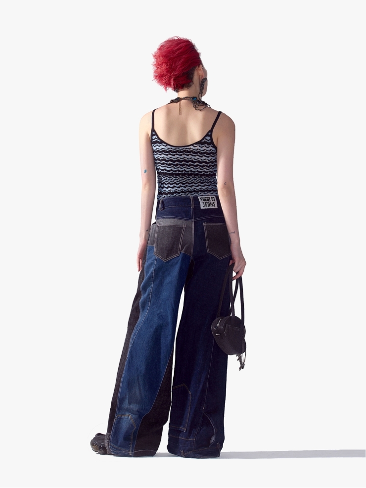 YUEQIQI Upcycled Wide Jean