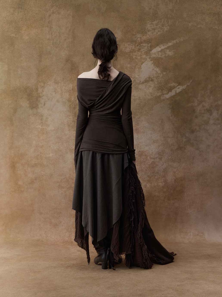 Dark Khaki Ruched Top