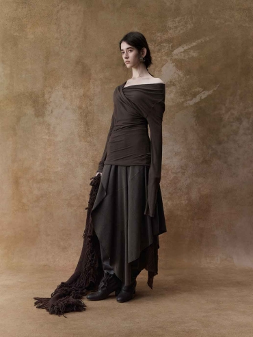 Dark Khaki Ruched Top