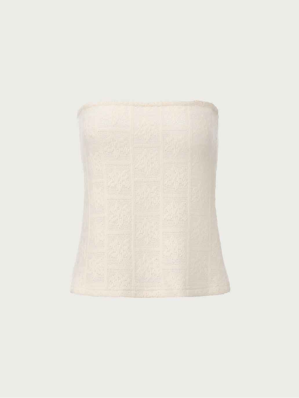 White Snowflake Knit Top