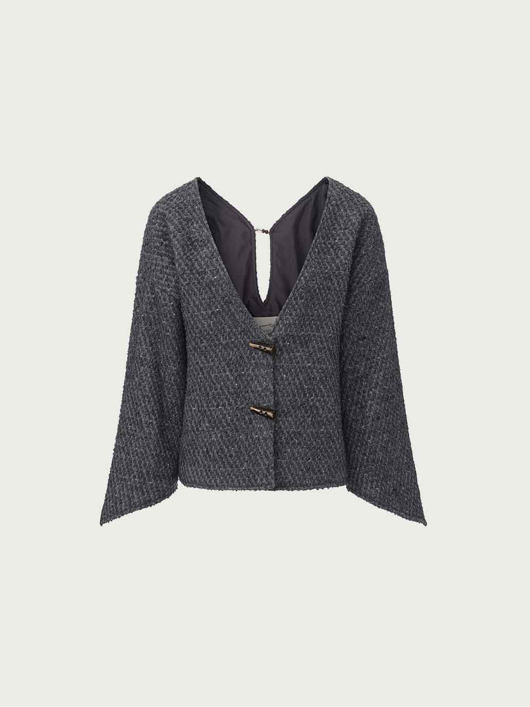 Grey Reversible Wool Sweater