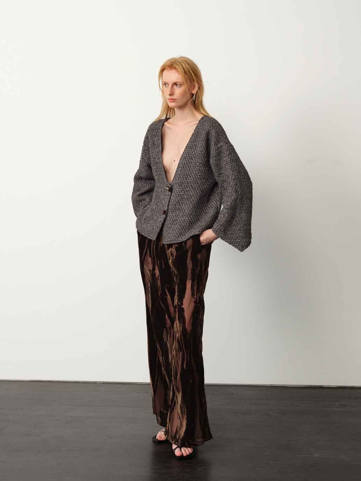Brown Sheer Flowing Pants