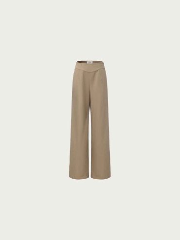 Khaki Textured Waistband Pants